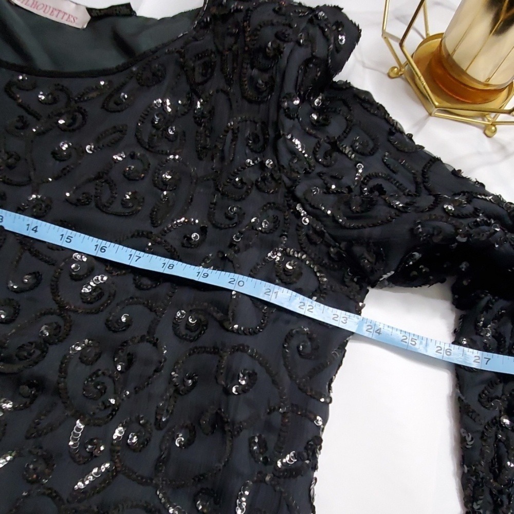 Vintage Black Silhouettes Sequin Top Size 1x - Picture 5 of 10